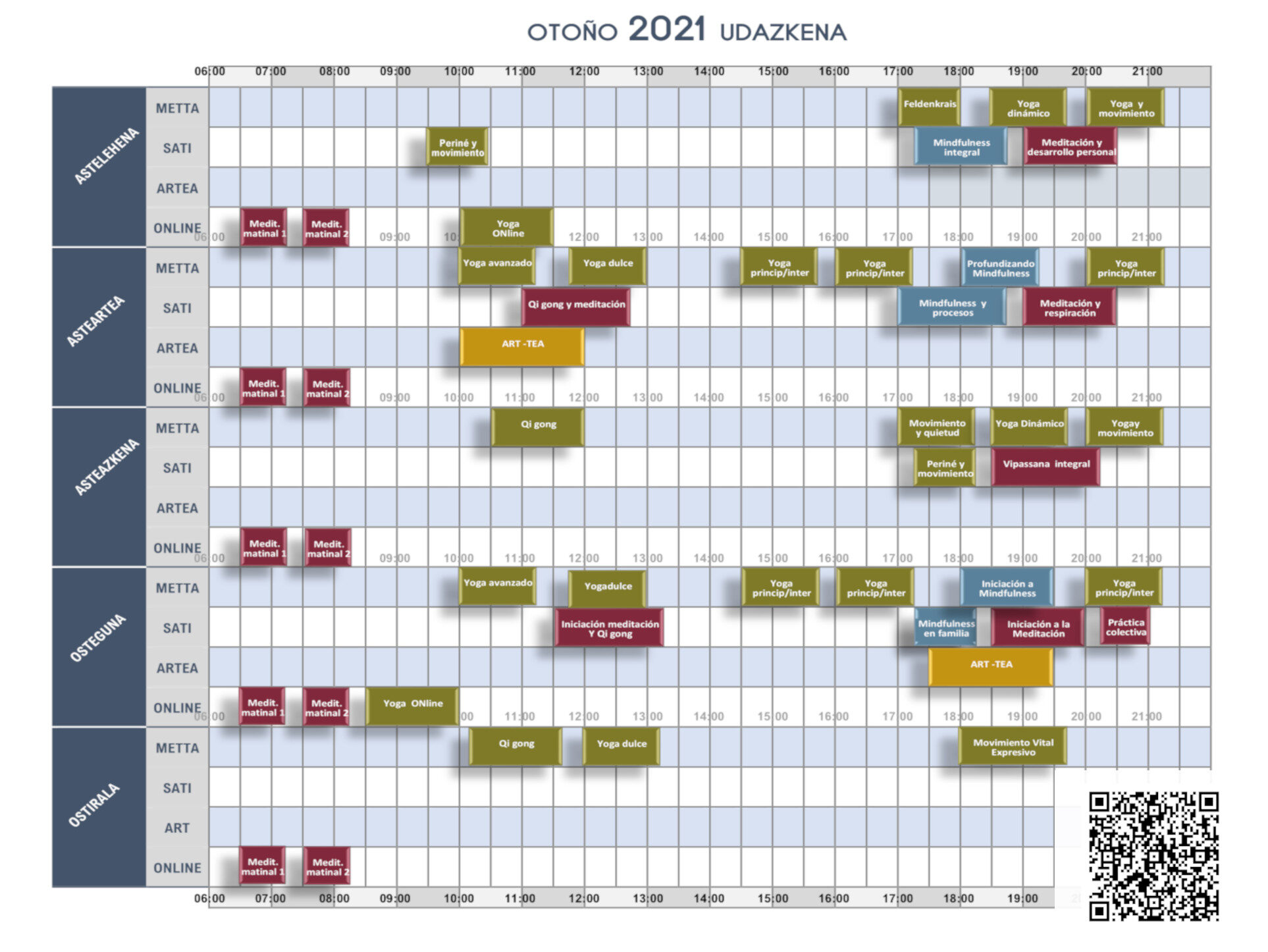 horario baraka otoño 2021